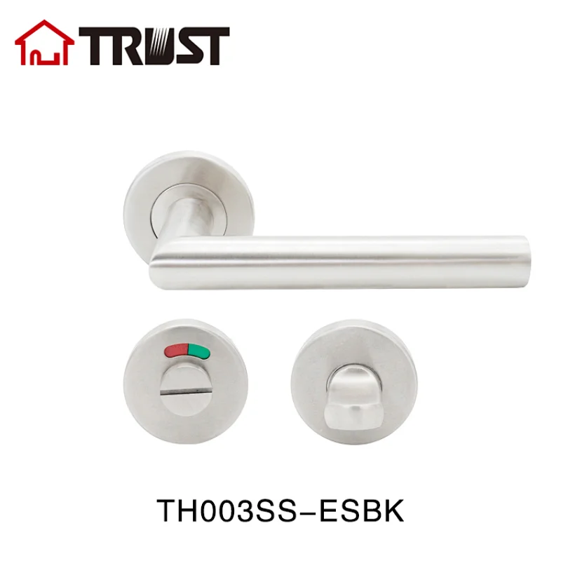 TRUST TH003-SS-ESBK SUS304 Bathroom Toilet Door Turn Bolt Latch Lock Privacy Safety With Door Handle