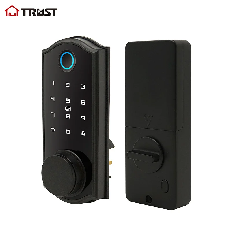 TRUST D01 Keyless Entry Deadbolt Lock with Biometric Fingerprint ,Electronic Keypad Door Lock,Front Door Locks,Security Smart Lock with Keypad Auto Lock APP Control for Home