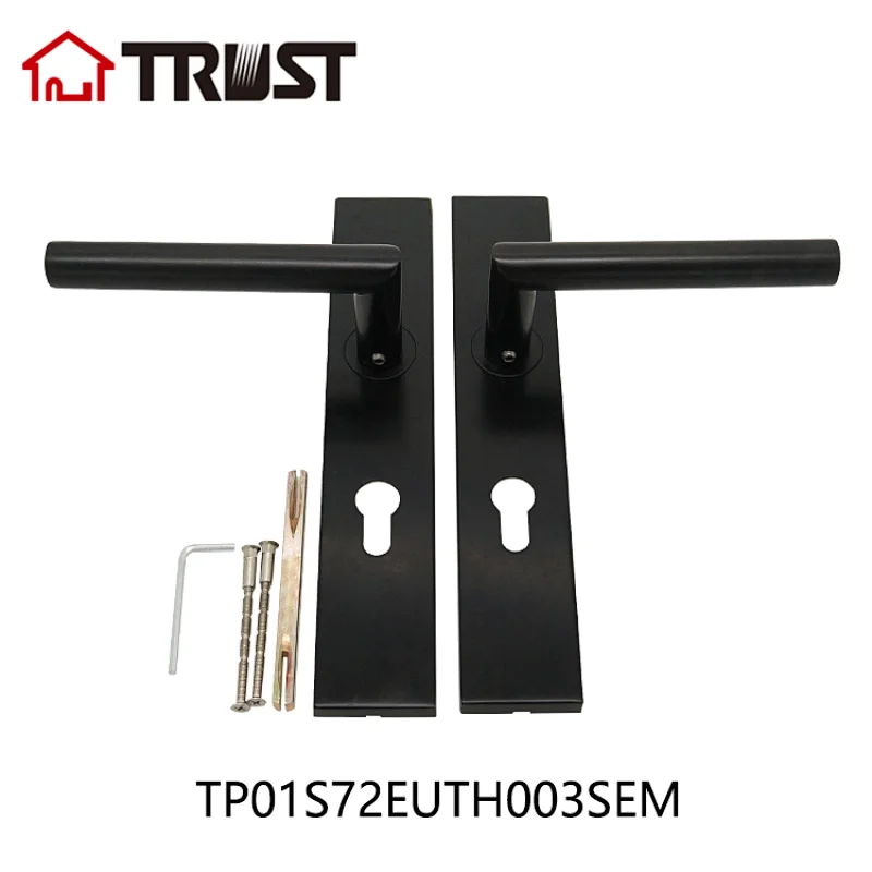 TRUST TP10-S72EU-TH003SEM  Square Plate with handle  Stainless Steel Door Lock For Interior Room