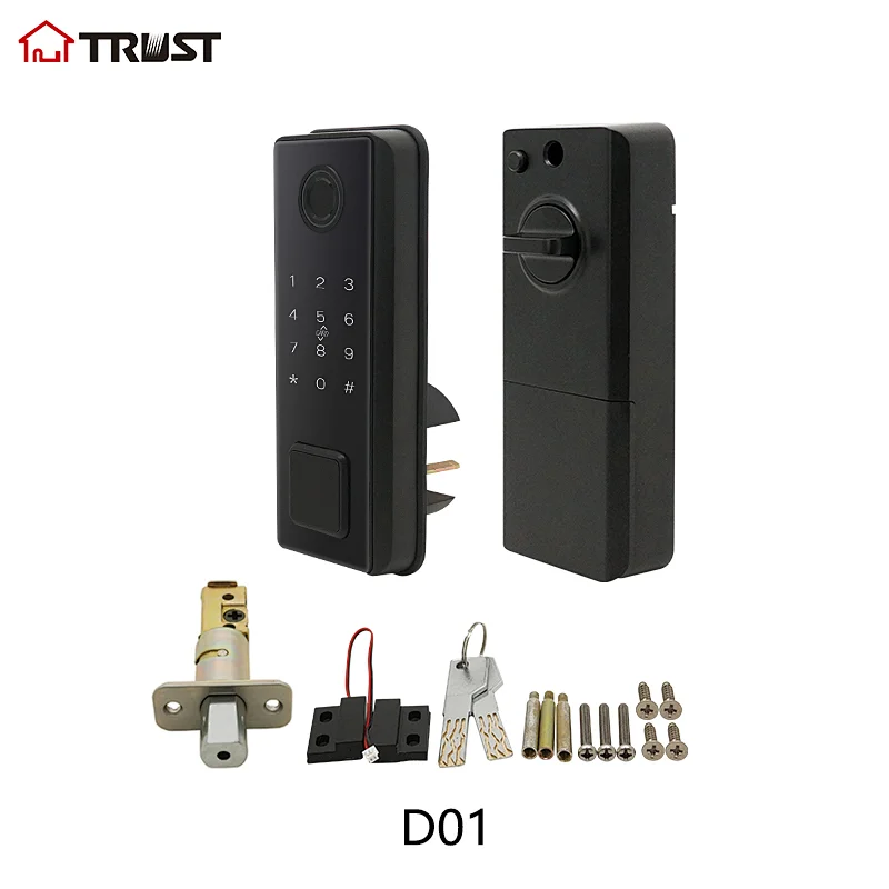 TRUST D02 Keyless Entry Deadbolt Lock with Biometric Fingerprint ,Electronic Keypad Door Lock,Front Door Locks,Security Smart Lock with Keypad Auto Lock APP Control for Home