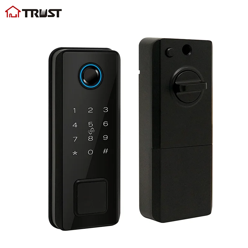 TRUST D02 Keyless Entry Deadbolt Lock with Biometric Fingerprint ,Electronic Keypad Door Lock,Front Door Locks,Security Smart Lock with Keypad Auto Lock APP Control for Home