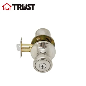 TRUST 5601-CP ANSI Grade 3 Tubular Knob Door Lock Radius Drive Spindle Round Ball Lock