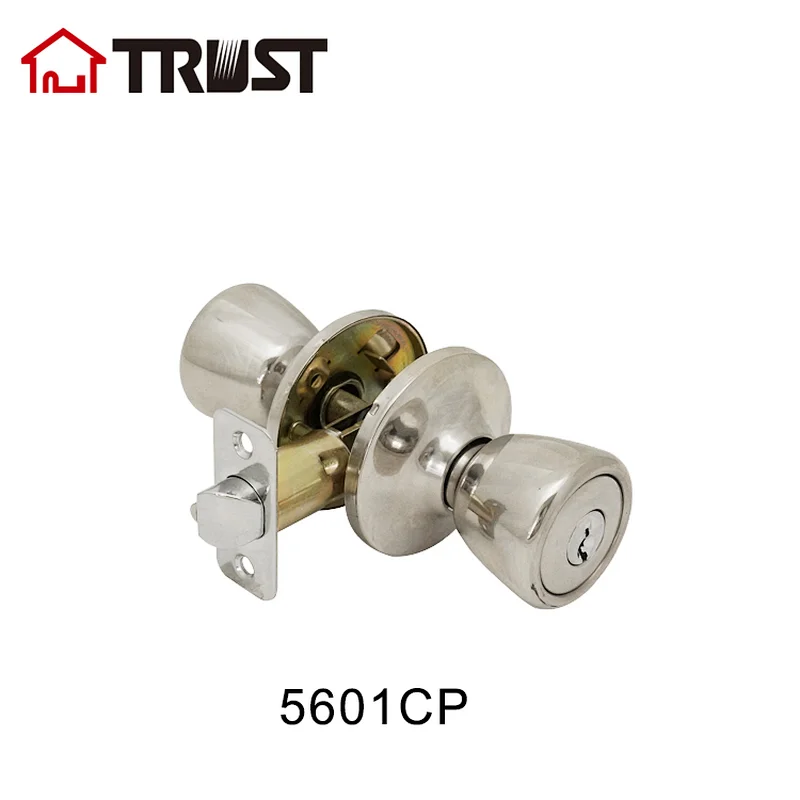 TRUST 5601-CP ANSI Grade 3 Tubular Knob Door Lock Radius Drive Spindle Round Ball Lock