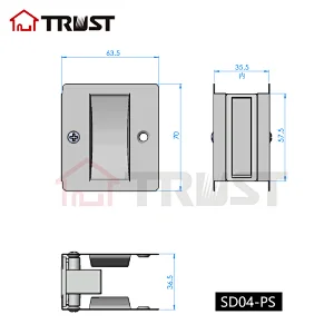 TRUST SD04-PB-PS Solid Brass Sliding Pocket Door Pull