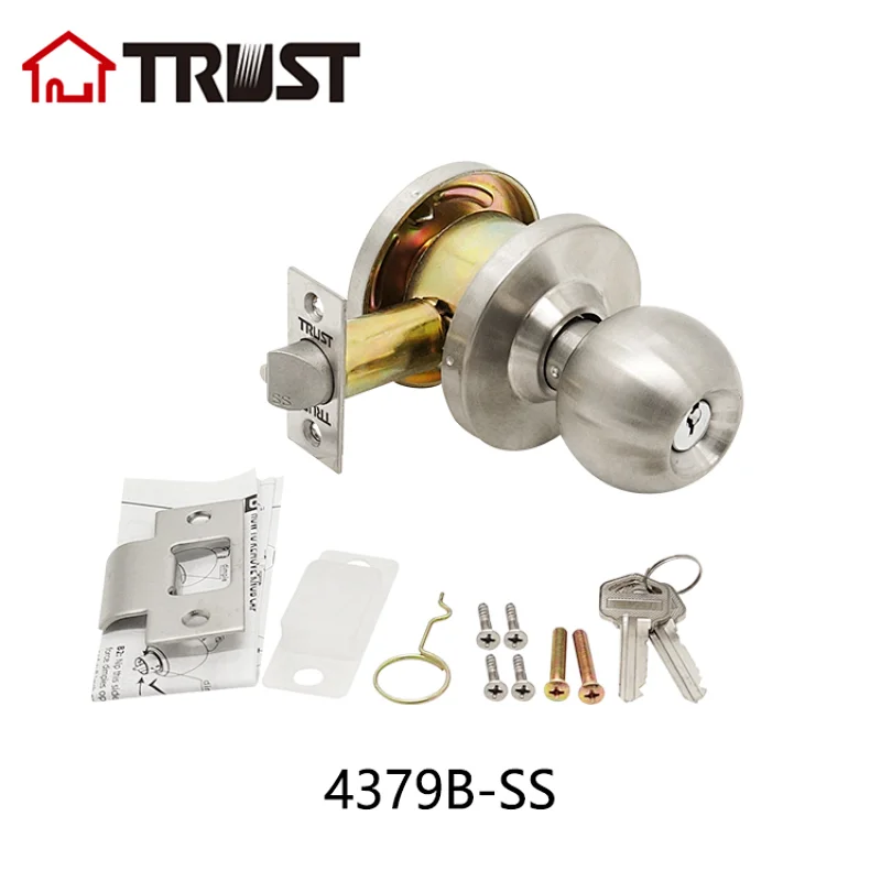 TRUST 4379B SS Dynasty Hardware Grade 2 Commercial Duty Office Door  Lockset, Satin Stainless Finish