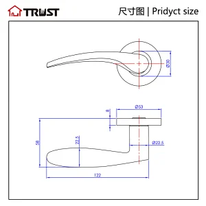 TRUST TH044-SS Newest Design Manufacturer Hollow Door Lever Handle
