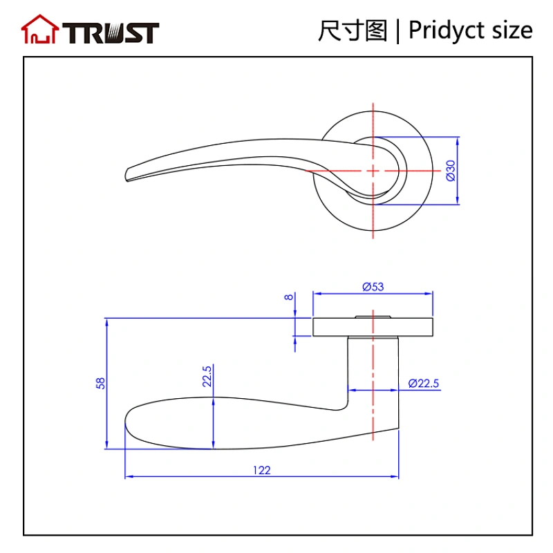华信TH044-SS 不锈钢执手锁 分体锁房门浴室卫生间门锁