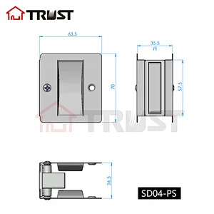 TRUST SD04-SBN-PS Solid Brass Sliding Pocket Door Pull