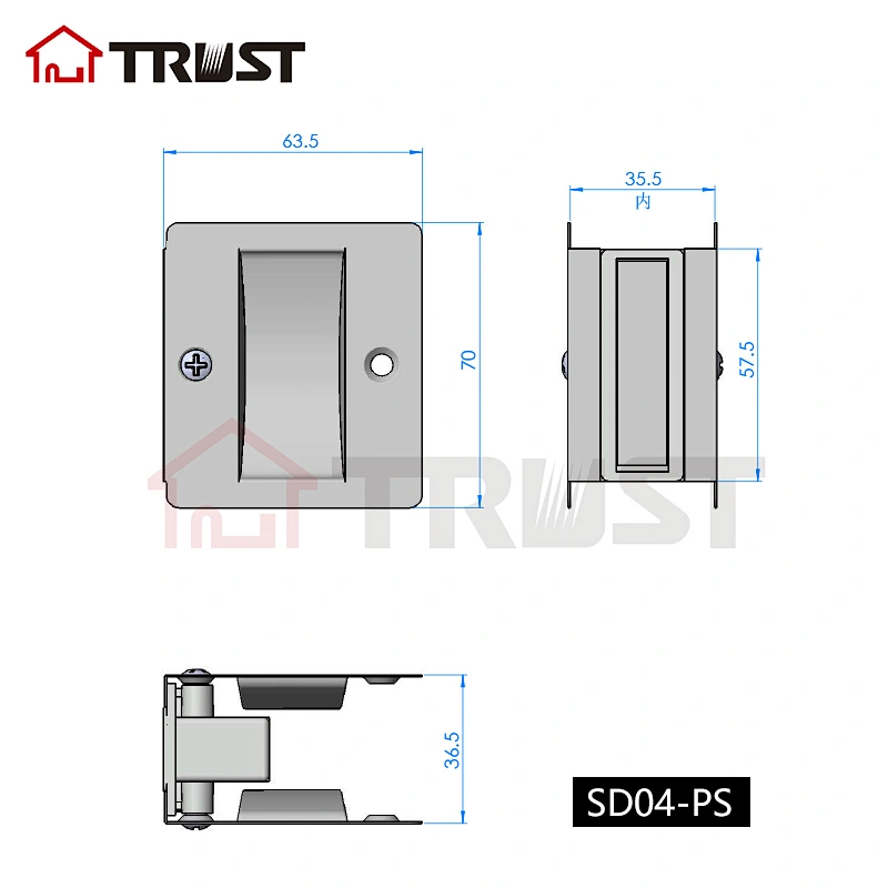 华信SD04SBN-PS 移门锁勾舌锁体铜材质浴室通道功能 方便安装推拉门锁