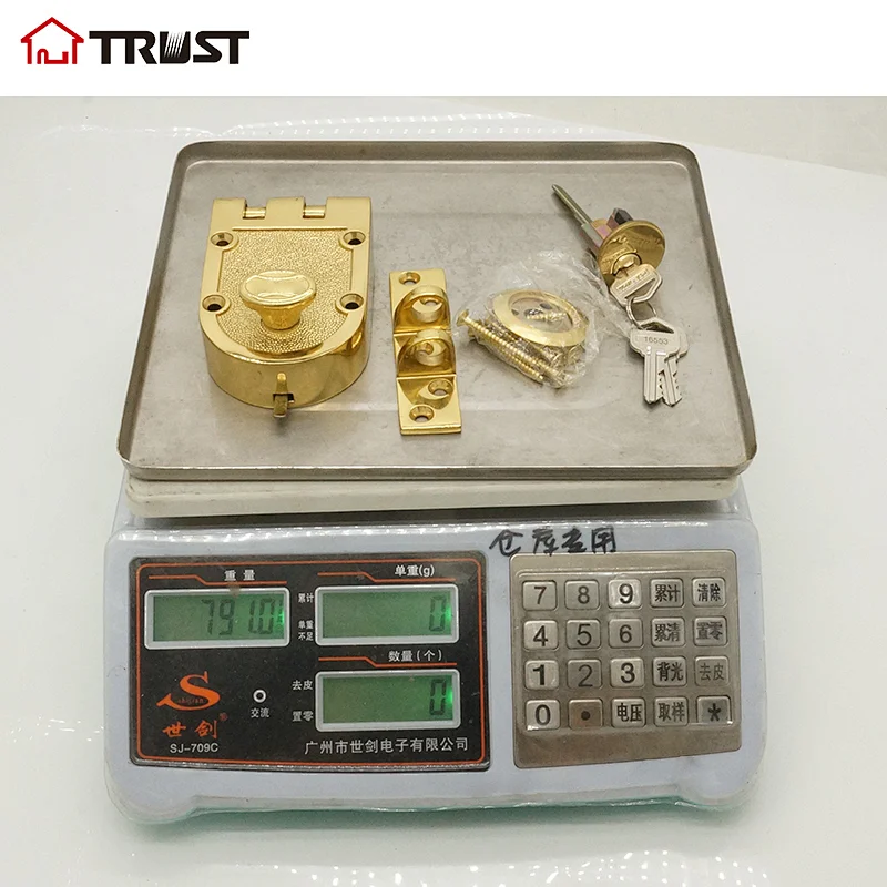 TRUST C2661PB Jimmy Proof Deadlock Single Cylinder Brass Color