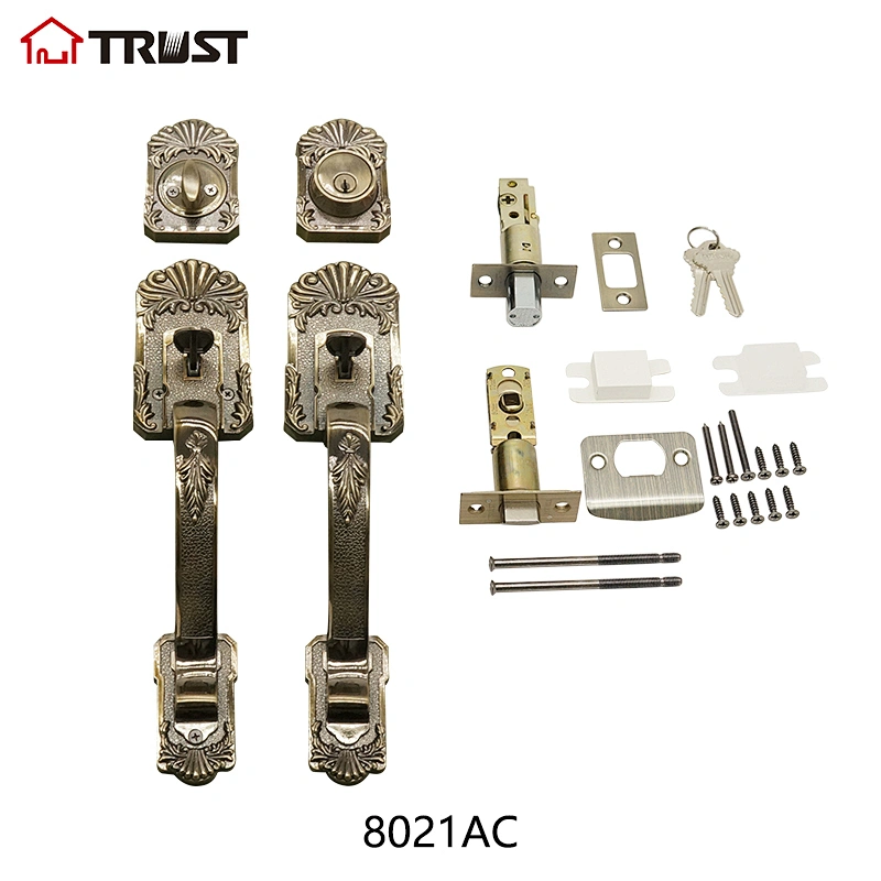 TRUST 8021AB Single Cylinder with Knob HandleSet With Single Cylinder Deadbolt Grip Handle