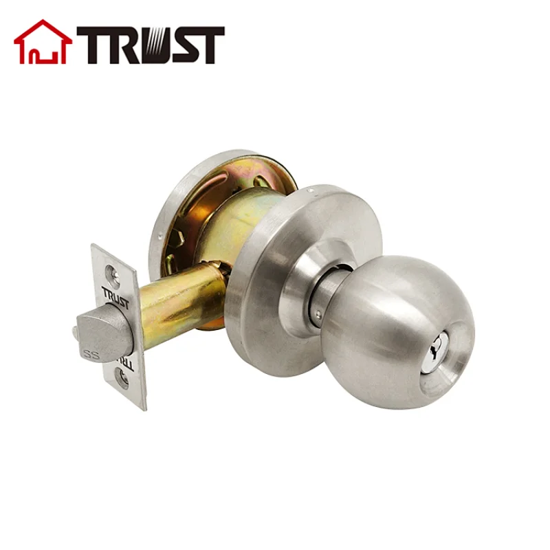 TRUST 4379B SS Dynasty Hardware Grade 2 Commercial Duty Office Door  Lockset, Satin Stainless Finish
