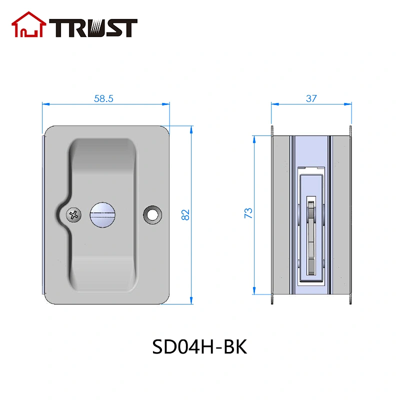 华信SD04H-BK-MB 重型移门锁勾舌锁体铜材质浴室通道功能 方便安装推拉门锁