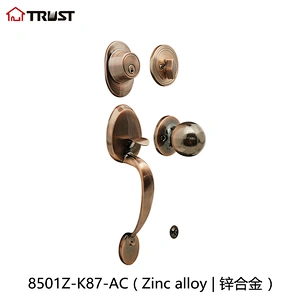 华信8501-K87-AC 红古铜材质门拉手高档美式大拉手套锁厂家直供