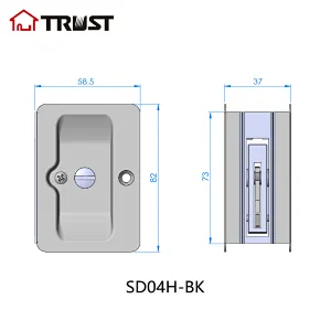 TRUST SD04H-BK-SC  Brass Sliding Door Lock For Privacy Function