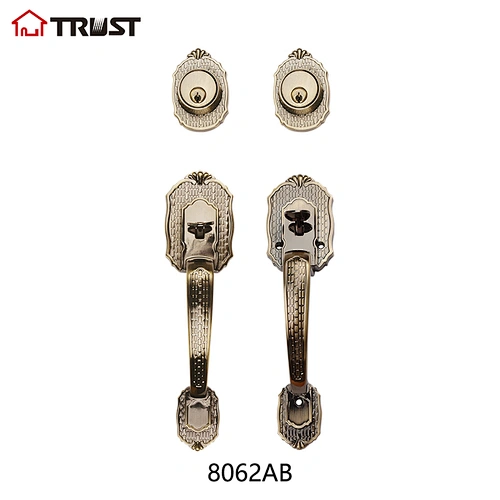 华信8062-AB 厂家直供锌合金材质室内门美式大拉手套锁 大门锁具