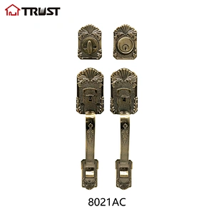 华信8021AB 铜材质锌合金可选 大门拉手门锁高档美式大拉手套锁厂家批发