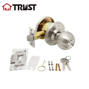 TRUST 4379B SS Dynasty Hardware Grade 2 Commercial Duty Office Door  Lockset, Satin Stainless Finish