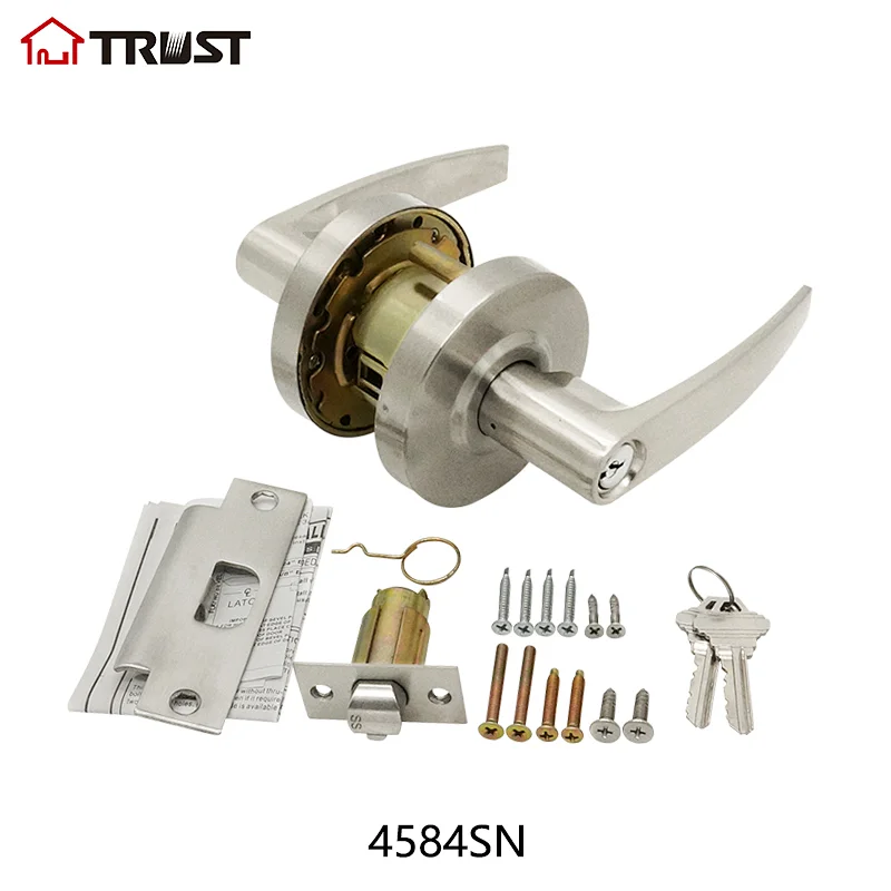 4584-SN Grade 2 Commercial Door Lever Grade (Storage) – Commercial Door Handle for Storage Room Industrial Standard – Grade 2 UL CUL Nickel Nickle Finish – ANSI A156.2