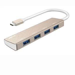 4 port USB-C 3.0 Hubs extend to four USB 3.0 A sockets for superspeed data transfer