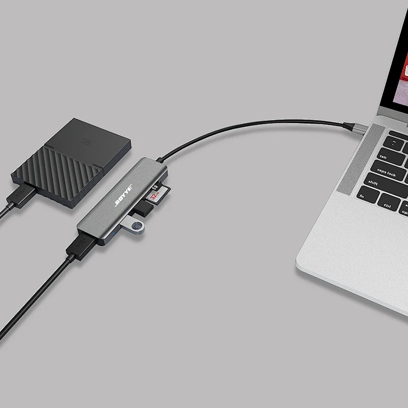 USB-C Hub with card reader USB3.0*3+SD+microSD
