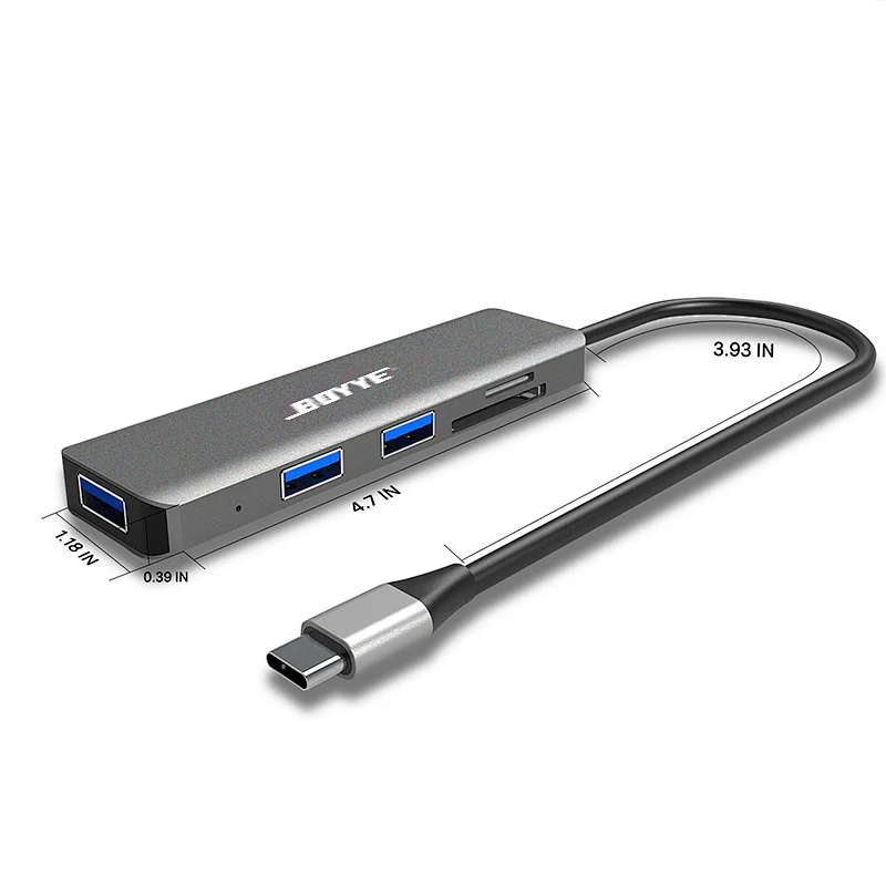USB-C Hub with card reader USB3.0*3+SD+microSD
