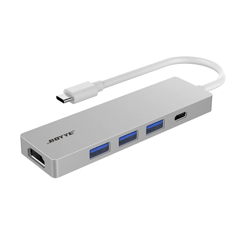 Type C hub to 3*USB3.0+HDMI+USB C with PD charging +data transfer