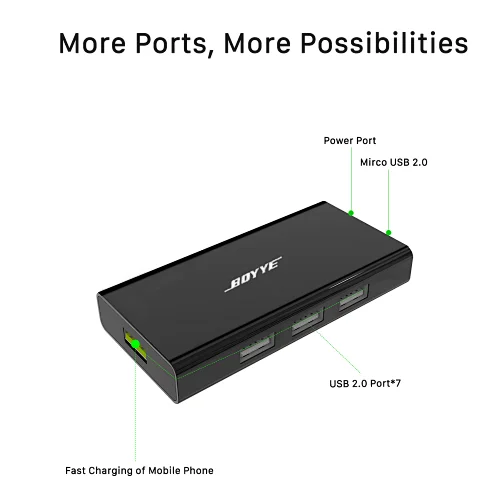 UH080  USB2.0 AC 7 Port  HUB