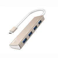 4 port USB-C 3.0 Hubs extend to four USB 3.0 A sockets for superspeed data transfer