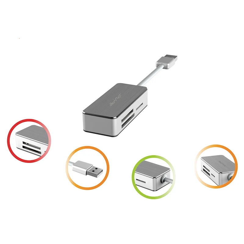 3 in 1 USB 3.0 multi-card reader, SD / microSD / MS