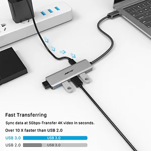 4 port USB-C 3.0 Hub with BC1.2 for data transmission and fast charging