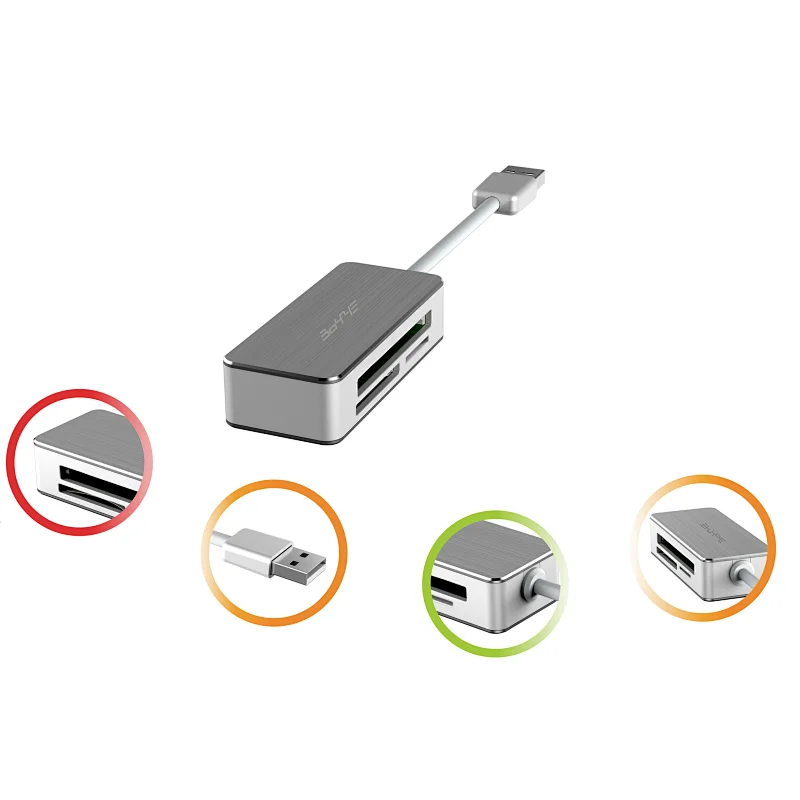 3 in 1 USB 3.0 multi-card reader, SD / microSD / CF