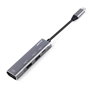 4-in-1 USB-C Multiport Adapter extend one USB-C port to one USB-C PD, one HDMI A, one USB 3.0 A and one USB 2.0 A