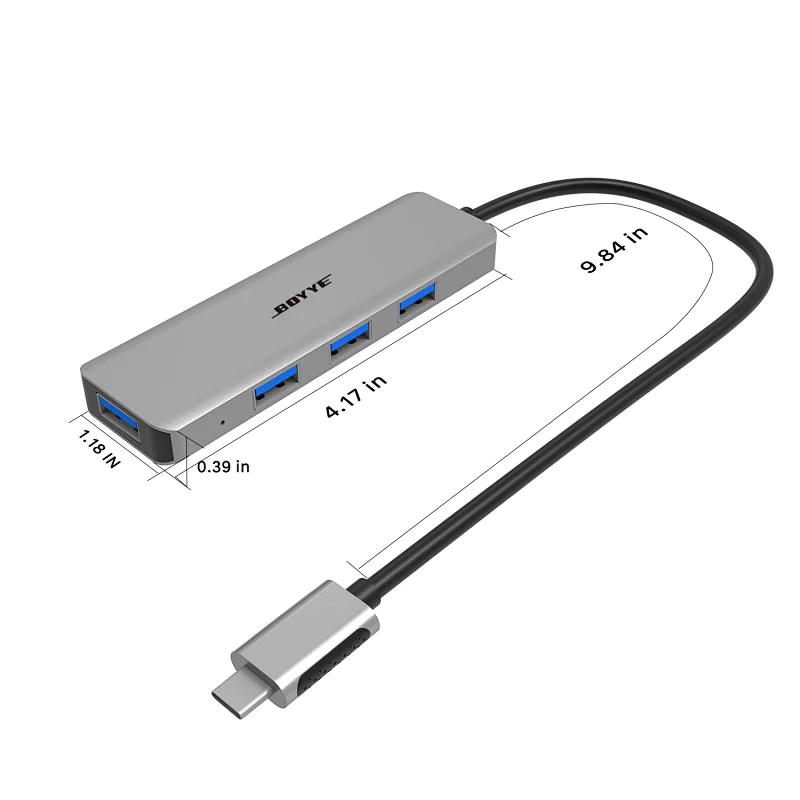4 port USB-C 3.0 Hub with BC1.2 for data transmission and fast charging