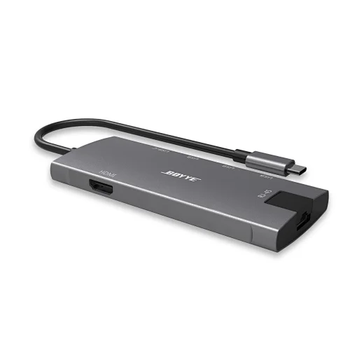 6-in-1 USB-C multiport adapter extend to 1x HDMI, 1x RJ45, 1x USB-C PD, 3x USB 3.0 A