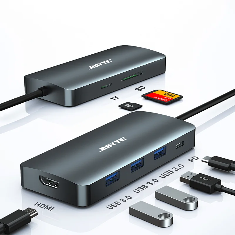 7 IN 1 Type C to HDMI+3*USB3.0+PD+SD+microSD