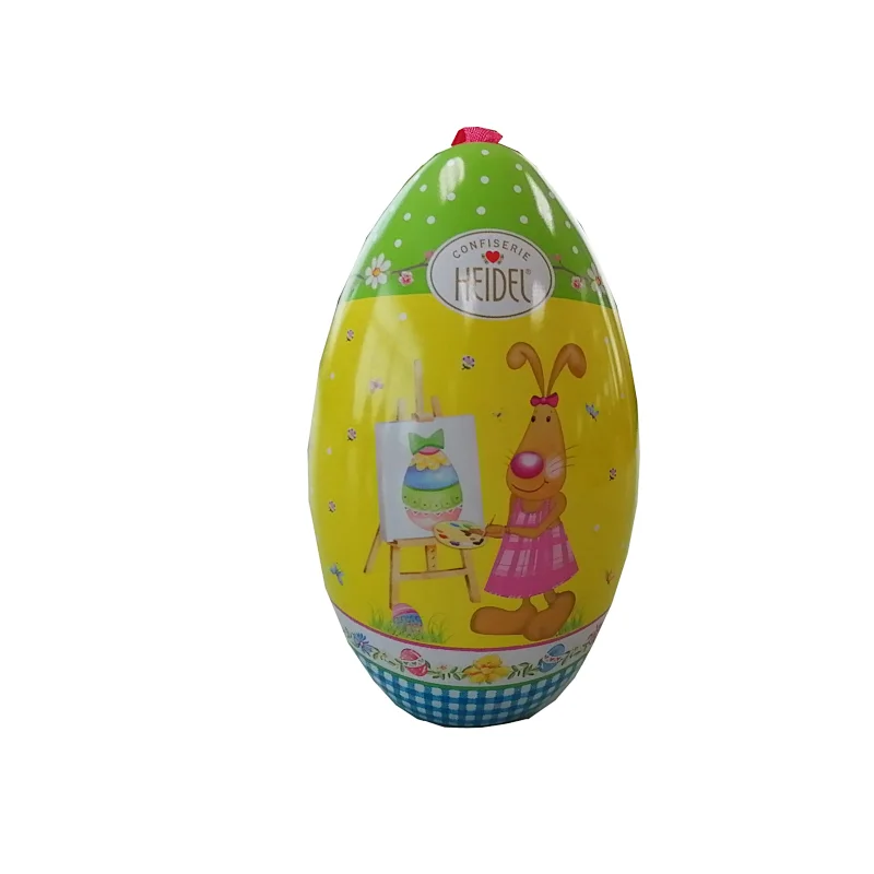 Hotsale Easter Holiday Egg Shape Candy Packing Tin Egg Shape Tin Container