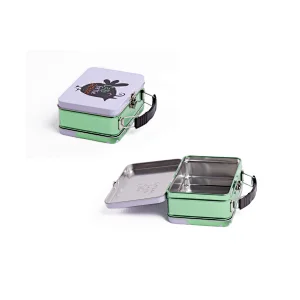 Heart shaped Lunch Metal Box Tin Suitcase With Plastic Handle