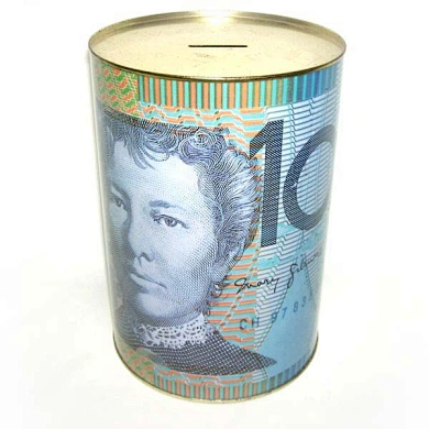 Both end rolling edge round money tin box can't open