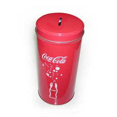 Easy open lid round money tin box