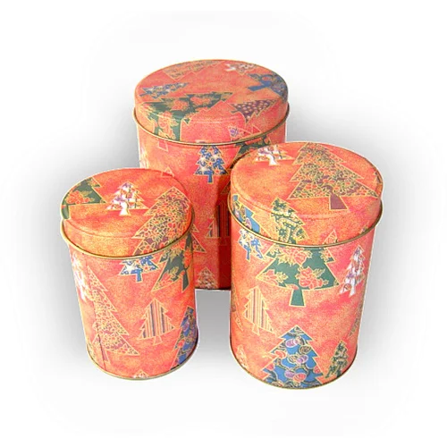 cylinder cookie tin can cookie box packaging tin can for food