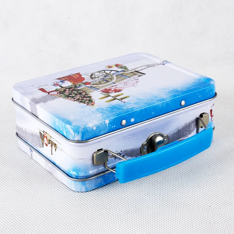 tin lunch box plain with handle for metal gift box tin box packaging