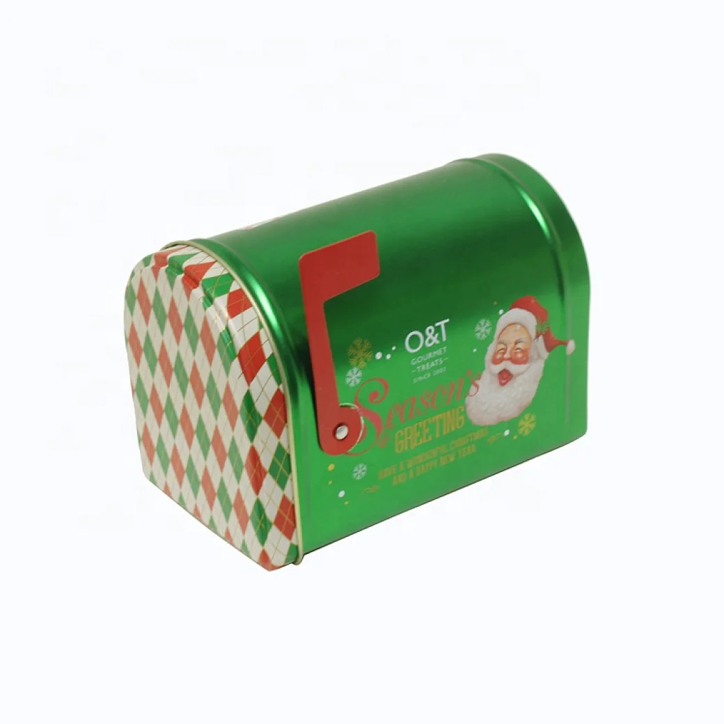 During Christmas season, my family loves to decorate our home with festive decor, including a mailbox tin. The mailbox tin is designed with a classic red and green color scheme, and it's the perfect size to hold holiday cards and treats.