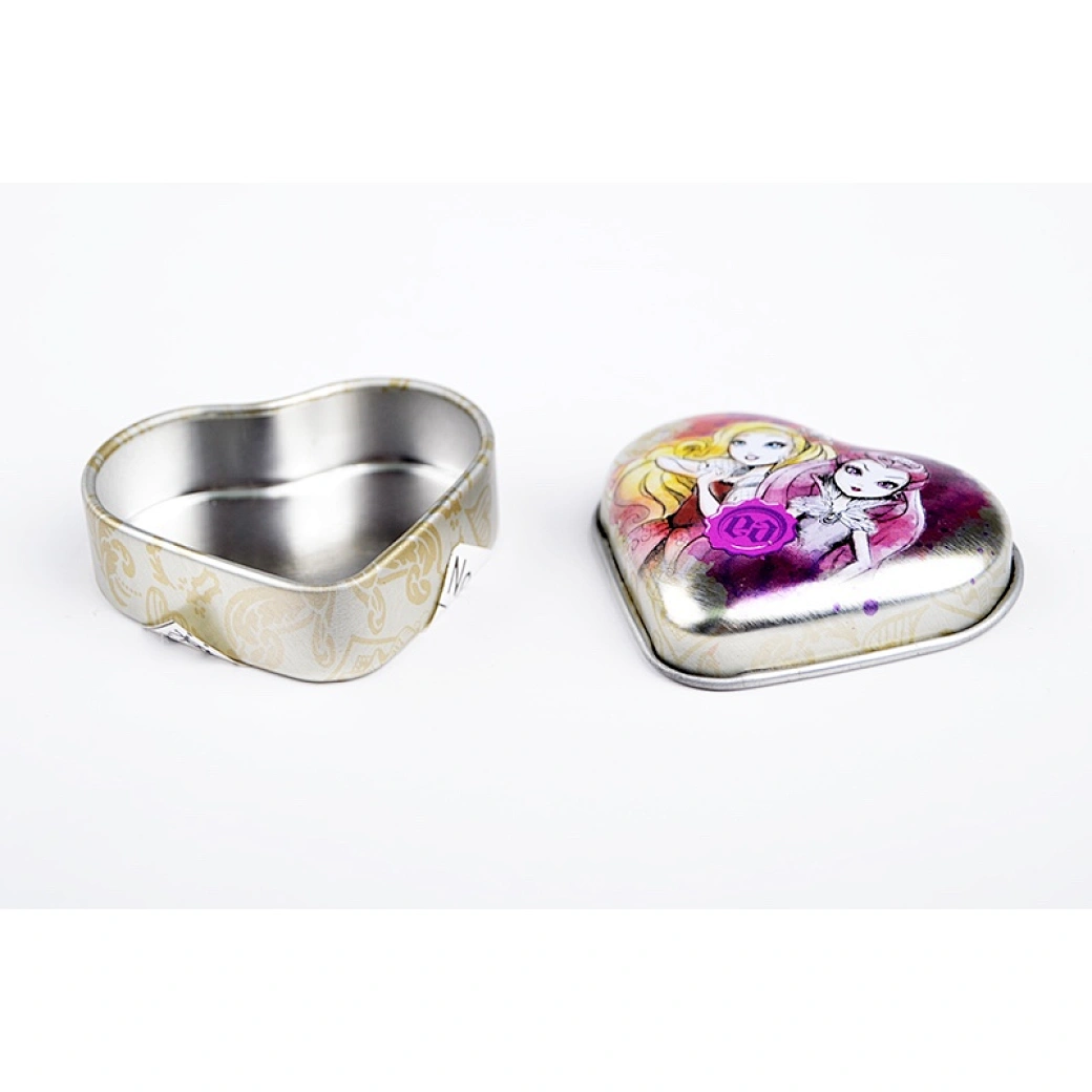 mini heart tin keychain