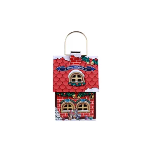 hot sale house tin with handle Christmas gift tin box candy chocolate packaging tin boxes