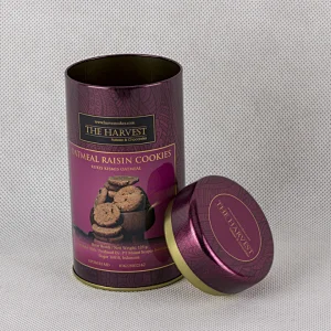 round shape tin box metal box with double lid tin can cake boxes