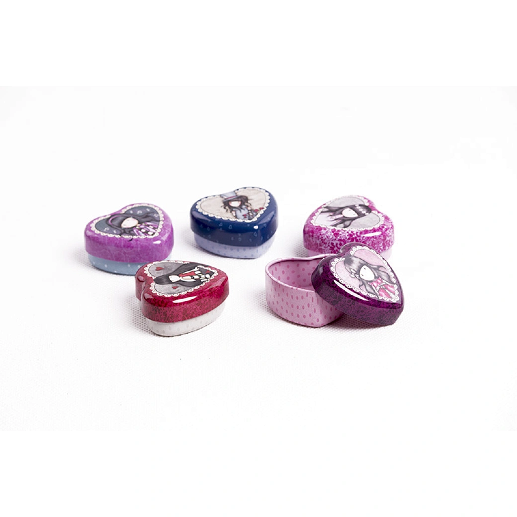 mini heart tin keychain