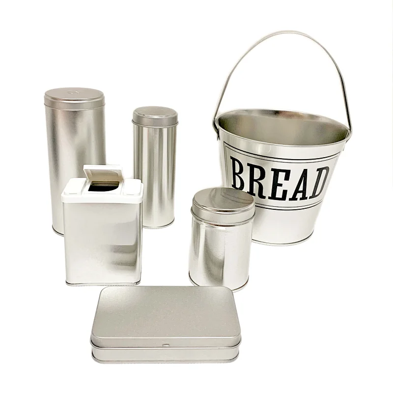 Food Grade Seasonings Metal Box With Plastic Lid Good Sealing No Printing  Tin Box