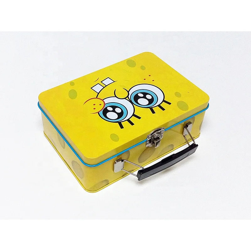 Wholesale Tea Cookie Candy Package Custom Logo Metal Tin Box With Handle Lock And Key