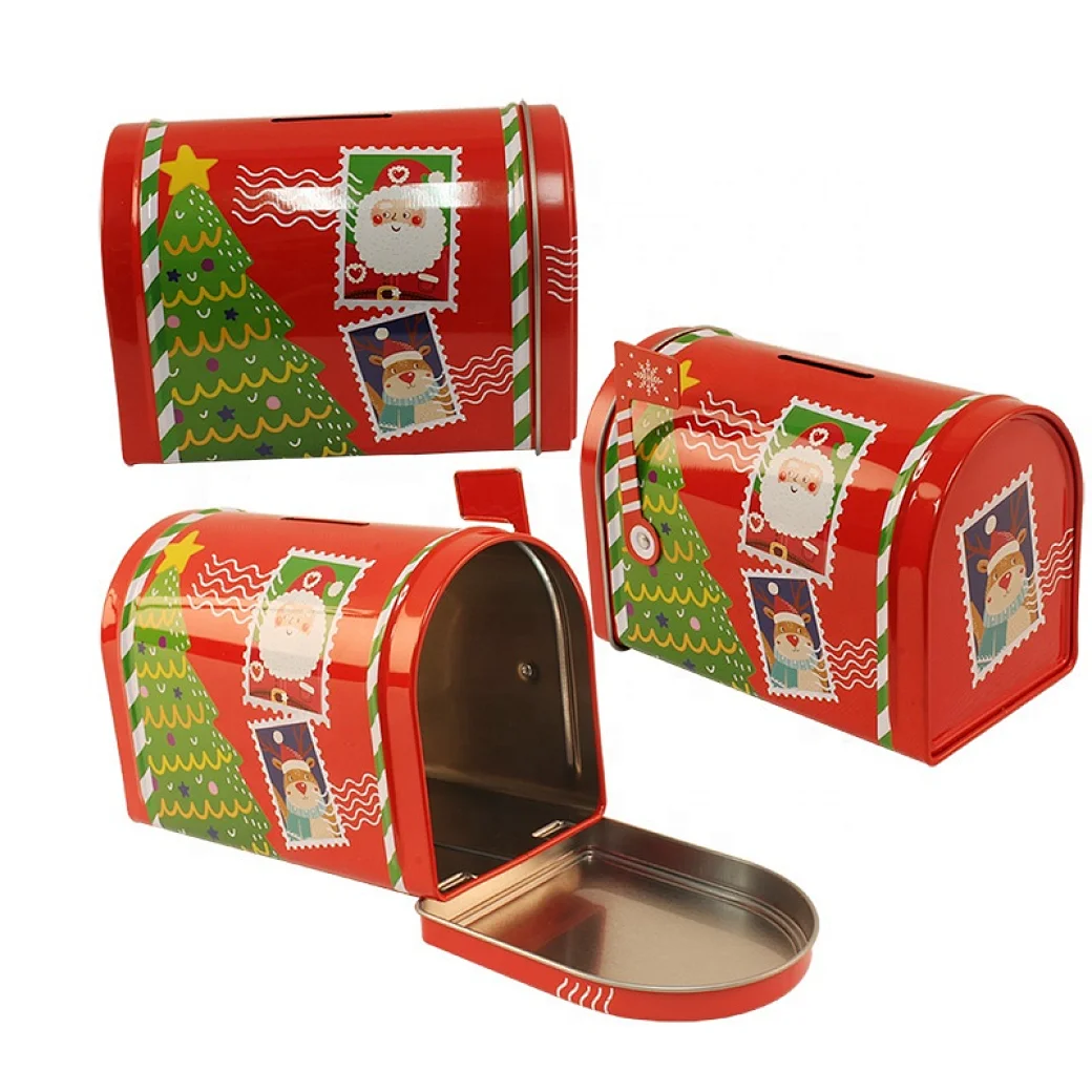 During Christmas season, my family loves to decorate our home with festive decor, including a mailbox tin. The mailbox tin is designed with a classic red and green color scheme, and it's the perfect size to hold holiday cards and treats.